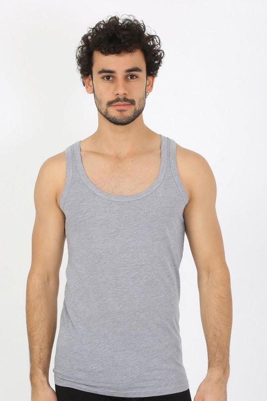 moda çizgi Erkek Gri Ribana Atlet 6502 - 4