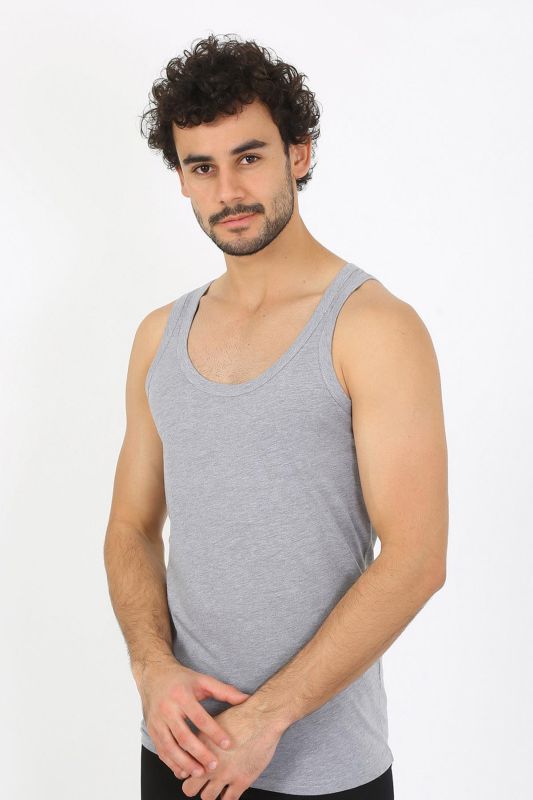 moda çizgi Erkek Gri Ribana Atlet 6502 - 5