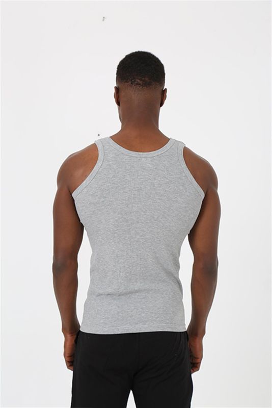 Moda Çizgi Erkek Gri Sporcu Ribana Atlet 6503 - 4