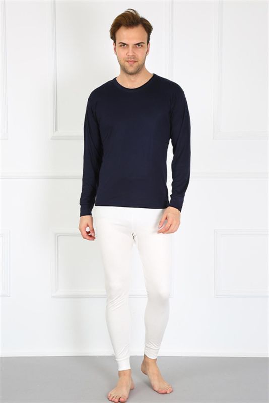 Moda Çizgi Erkek Pamuk Beyaz Tek Alt İçlik 19102 - 2