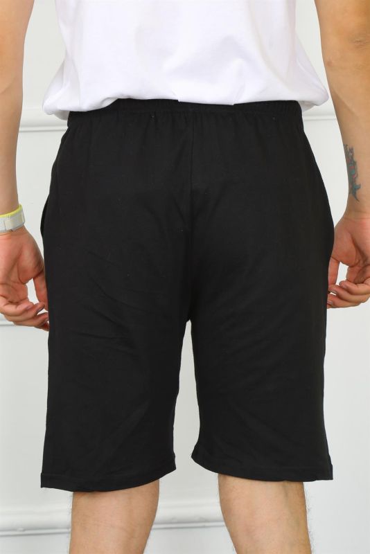 Moda Çizgi Men's Cotton Black Shorts 27484 - 3