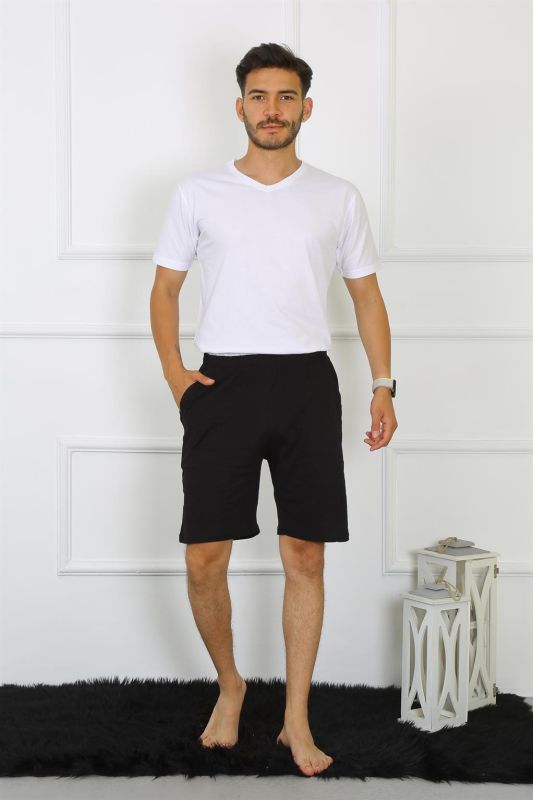 Moda Çizgi Men's Cotton Black Shorts 27484 - 1