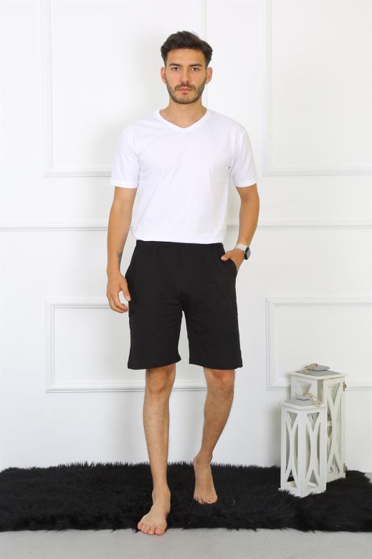 Moda Çizgi Men's Cotton Black Shorts 27484 - 4