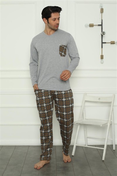 Moda Çizgi Erkek Penye Pijama Takım 6828 - Thumbnail