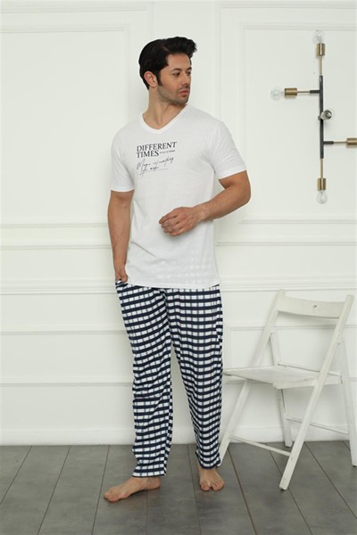 Moda Çizgi Erkek Penye Pijama Takım 6831 - Thumbnail