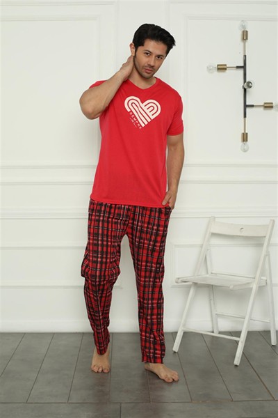Moda Çizgi Erkek Penye Pijama Takım 6832 - Thumbnail