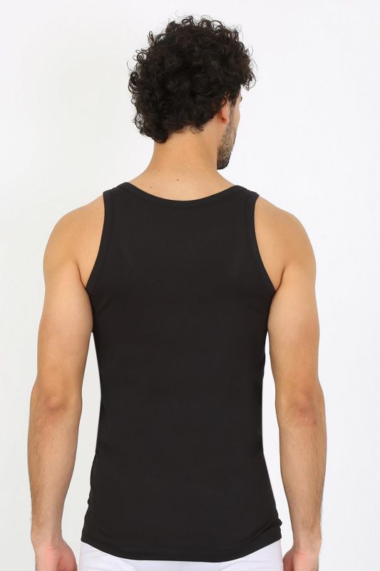moda çizgi Erkek Penye Siyah Atlet 6566 - 3