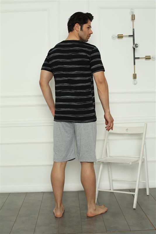 Moda Çizgi Erkek Penye Şortlu Pijama Takım 6833 - 4