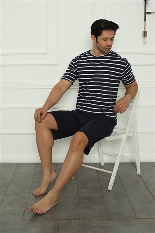 Moda Çizgi Erkek Penye Şortlu Pijama Takım 6835 - 3