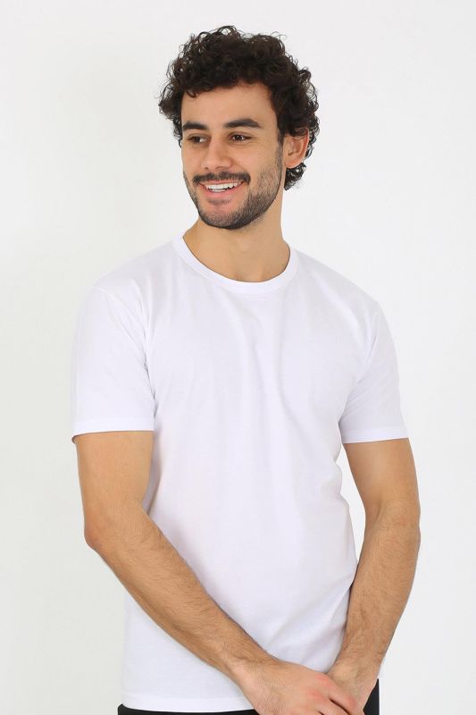 moda çizgi Erkek Sıfır Yaka Beyaz Penye Atlet 6567 - 3