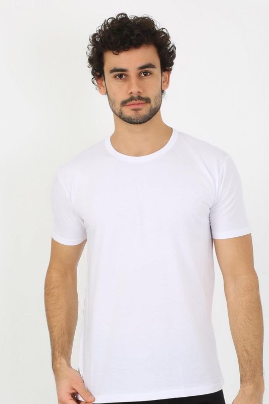 moda çizgi Erkek Sıfır Yaka Beyaz Penye Atlet 6567 - 4