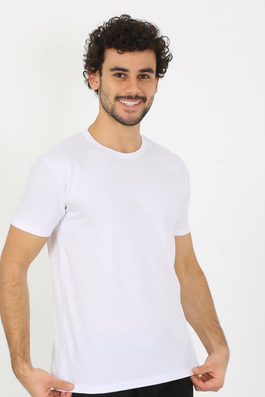 moda çizgi Erkek Sıfır Yaka Beyaz Penye Atlet 6567 - 5