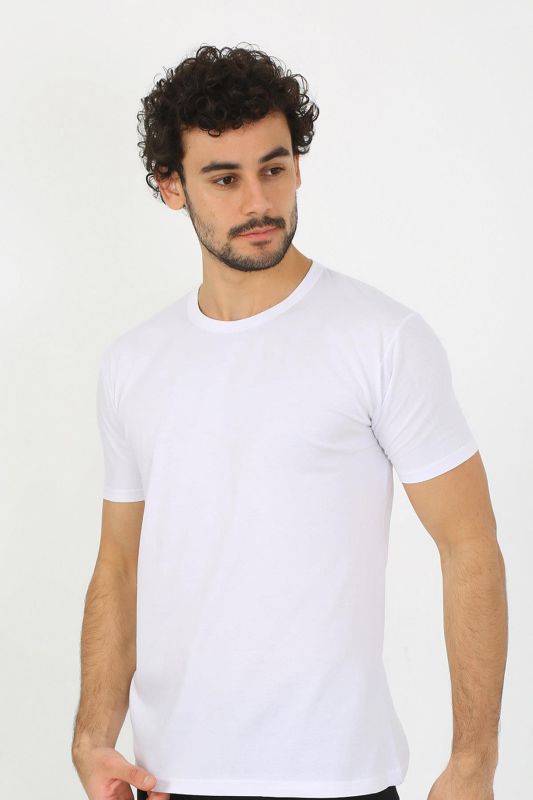 moda çizgi Erkek Sıfır Yaka Beyaz Penye Atlet 6567 - 6