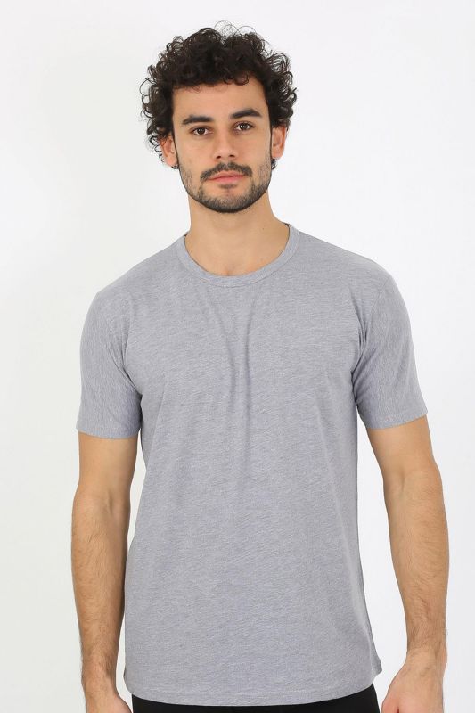 moda çizgi Erkek Sıfır Yaka Gri Penye Atlet 6567 - 1