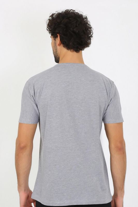 moda çizgi Erkek Sıfır Yaka Gri Penye Atlet 6567 - 2