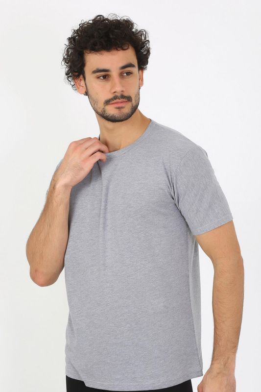 moda çizgi Erkek Sıfır Yaka Gri Penye Atlet 6567 - 4