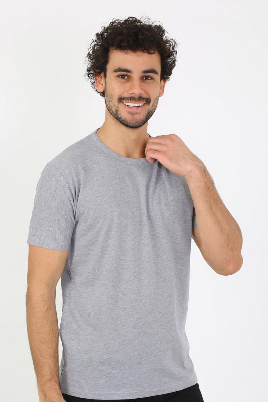 moda çizgi Erkek Sıfır Yaka Gri Penye Atlet 6567 - 5