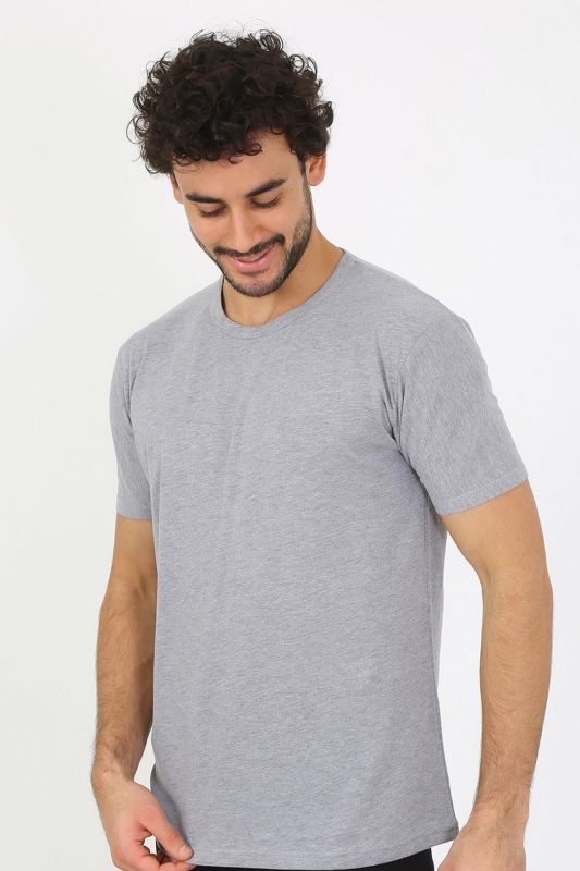 moda çizgi Erkek Sıfır Yaka Gri Penye Atlet 6567 - 6