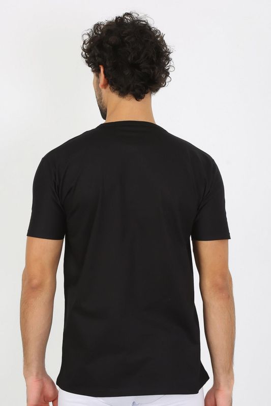 moda çizgi Erkek Sıfır Yaka Siyah Penye Atlet 6567 - 2