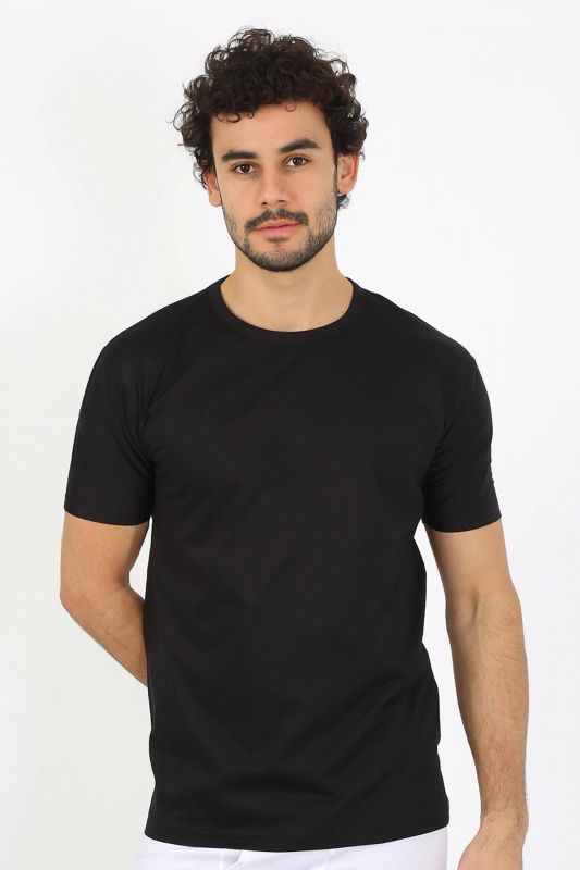 moda çizgi Erkek Sıfır Yaka Siyah Penye Atlet 6567 - 3