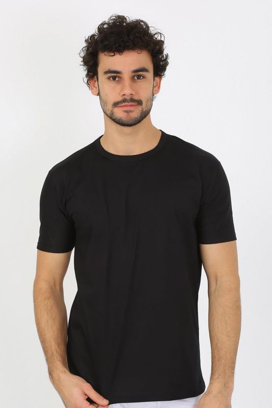 moda çizgi Erkek Sıfır Yaka Siyah Penye Atlet 6567 - 5