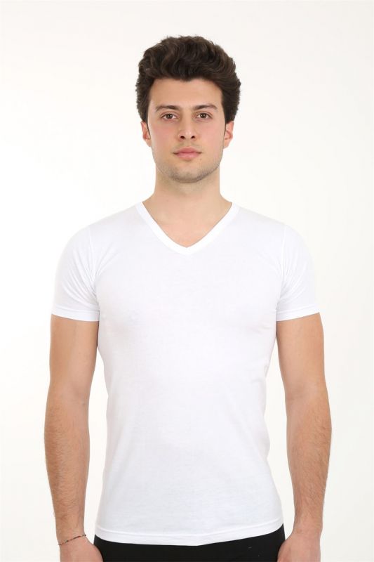 Moda Çizgi Erkek V Yaka Penye Atlet 65601 - 1