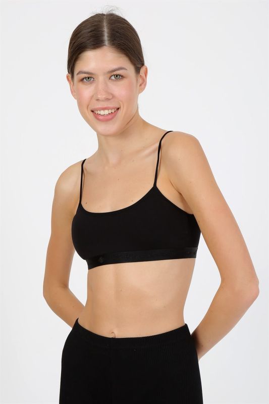 Moda Çizgi Rope Strap Pad Bustier 2147 - 1