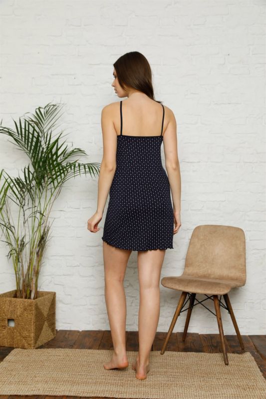 Moda Çizgi İp Askılı Penye Gecelik 391 - 3