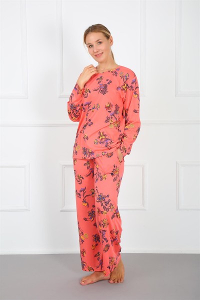 Moda Çizgi - Moda Çizgi Kadın %100 Pamuk Büyük Beden Pijama Takım 202171
