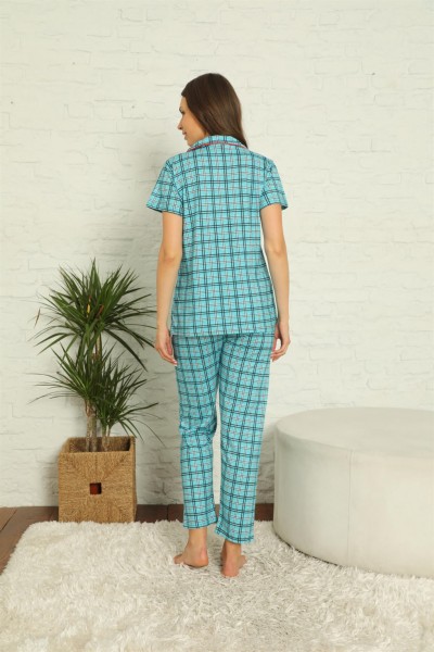 Moda Çizgi Kadın Penye Pijama - Thumbnail