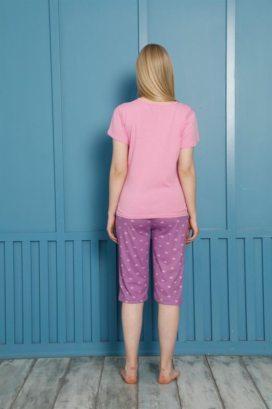 Moda Çizgi Şortlu Pijama Takım - 3
