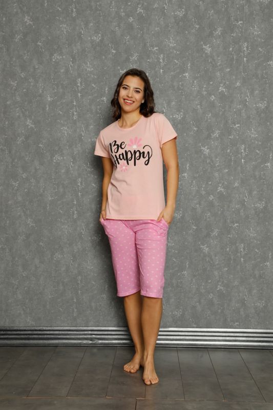 Moda Çizgi Şortlu Pijama Takım - 2