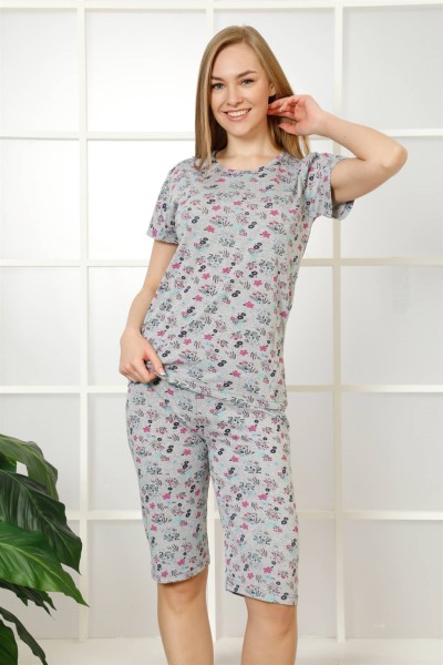 Moda Çizgi Şortlu Pijama Takım - Thumbnail