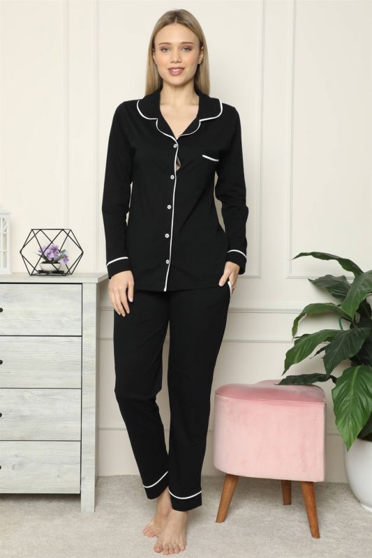 Moda Çizgi Kadın Penye Pijama - 1