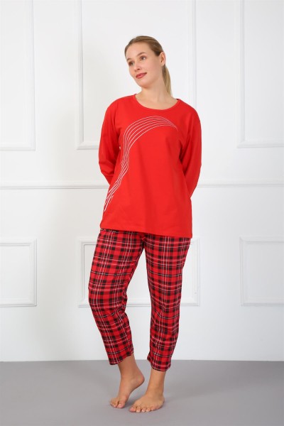 Moda Çizgi - Moda Çizgi Kadın Büyük Beden Penye Pijama Takım 202178