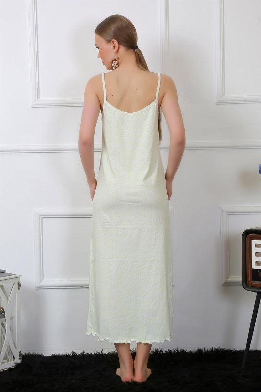 Moda Çizgi Women's Rope Strap Long Nightgown 822 - 4