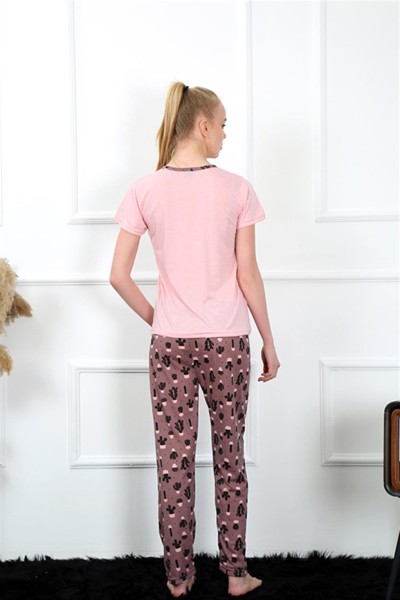 Moda Çizgi Kadın Kısa Kol Pijama Takım 20366 - Thumbnail
