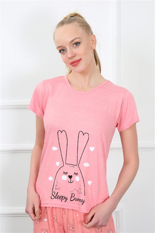 Moda Çizgi Kadın Kısa Kol Pijama Takım 20409 - 7