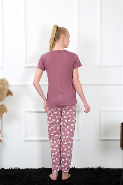 Moda Çizgi Kadın Kısa Kol Pijama Takım 20414 - Thumbnail
