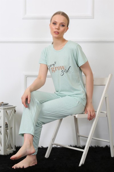 Moda Çizgi Kadın Kısa Kol Pijama Takım 4140 - Thumbnail