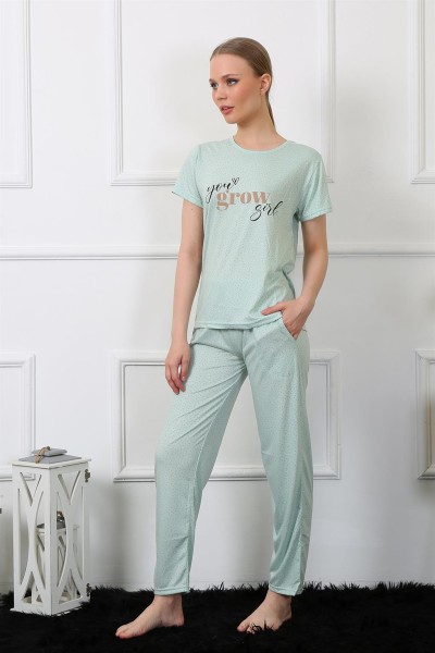 Moda Çizgi Kadın Kısa Kol Pijama Takım 4140 - Thumbnail