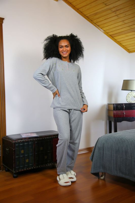 Moda Çizgi Kadın Kışlık Pijama 20267G - 1