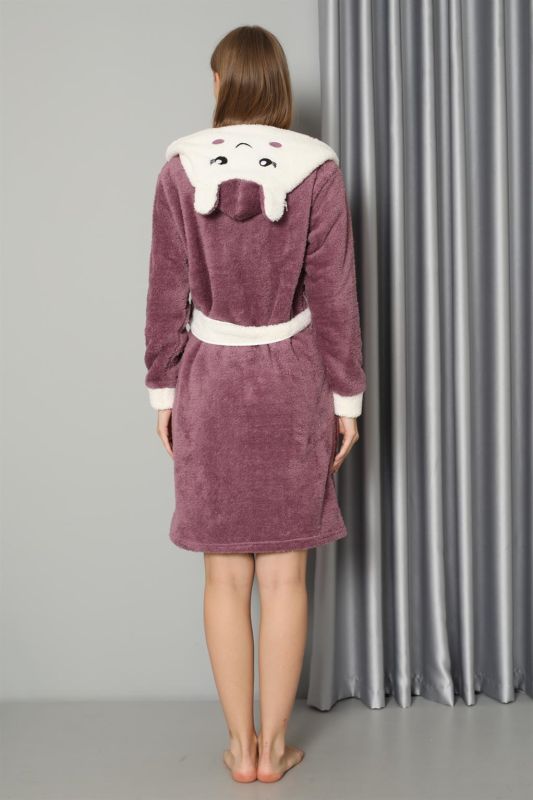 Moda Çizgi Kadın Mor Welsoft Polar Sabahlık 20573 - 6
