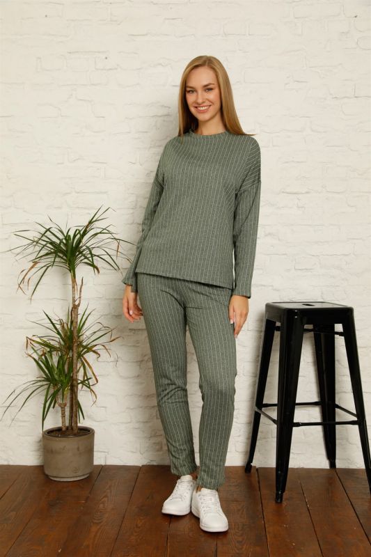 Moda Çizgi Kadın Pamuk Eşofman Takım 9033 - 2