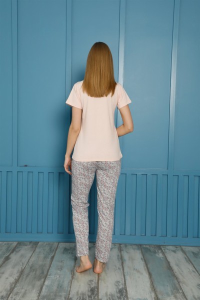 Moda Çizgi Kadın Pamuk Pijama Takım 20500P - Thumbnail