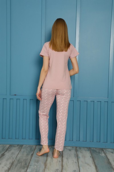 Moda Çizgi Kadın Pamuk Pijama Takım 20501P - Thumbnail