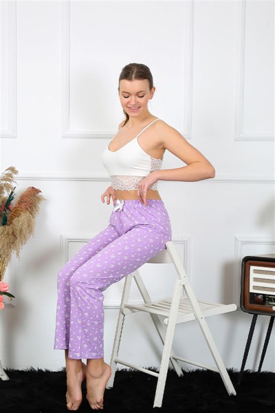 Moda Çizgi Kadın Pamuklu Alt Pijama 27459 - Thumbnail