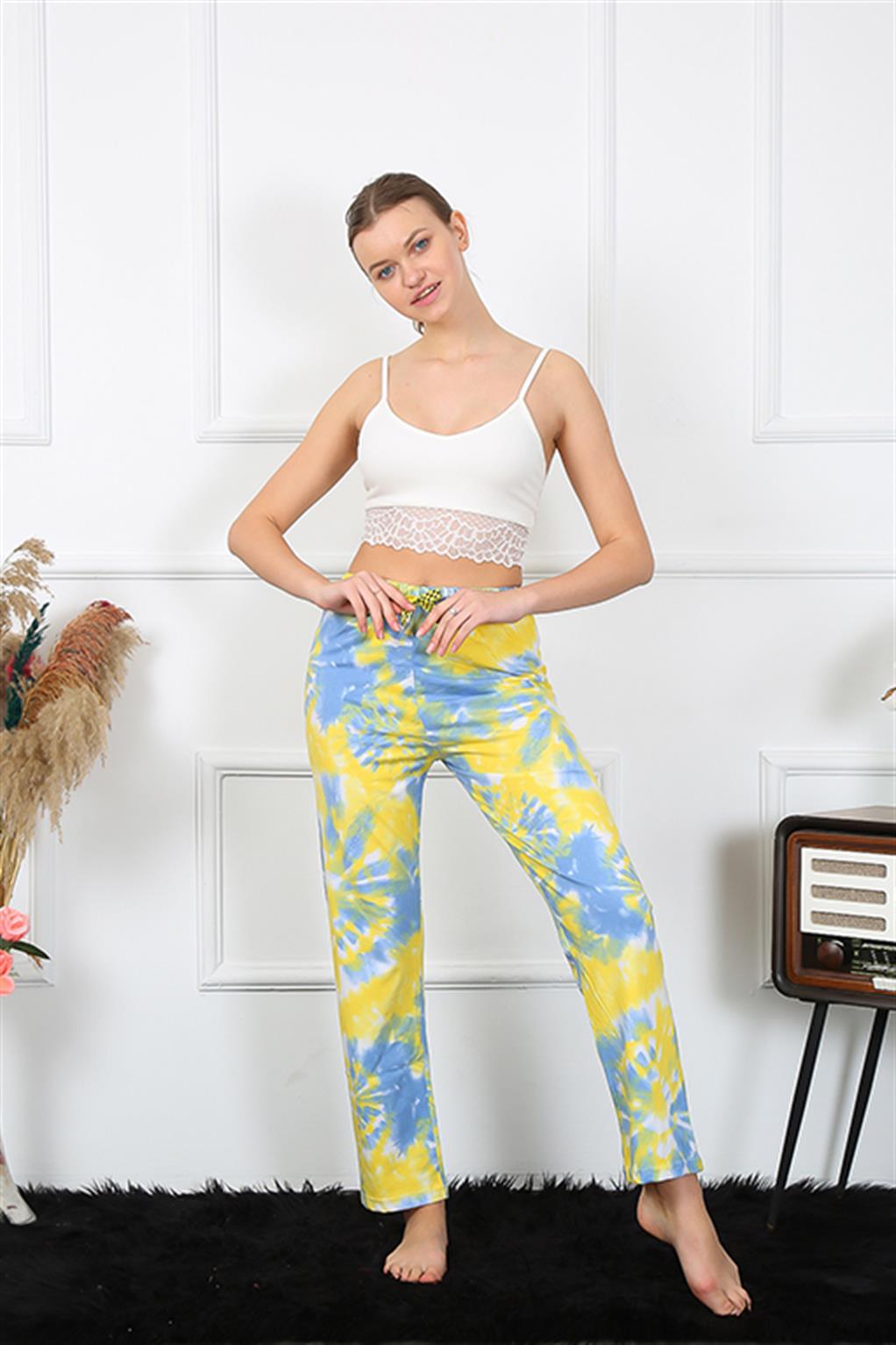 Moda Çizgi Kadın Pamuklu Alt Pijama 27466 - XL | Sarı