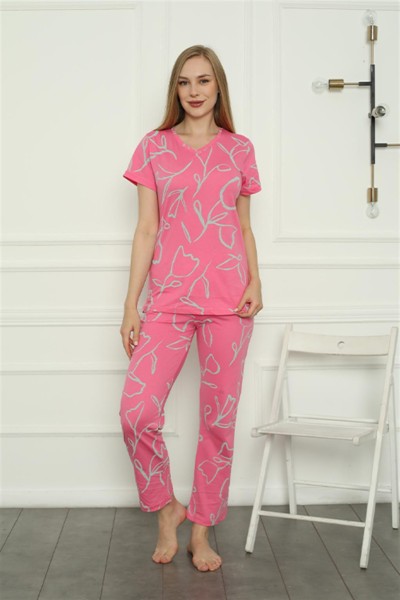 Moda Çizgi Kadın Penye Pijama Takım 4155 - Thumbnail