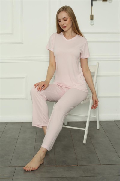 Moda Çizgi Kadın Penye Pijama Takım 4157 - Thumbnail